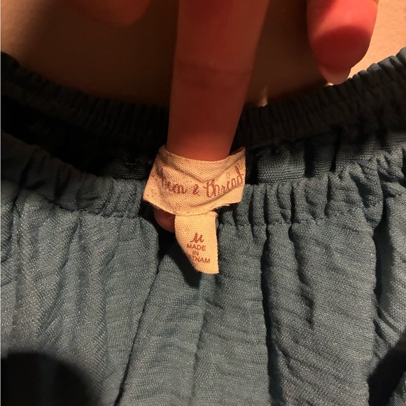 Hem & Thread Teal Ruffle Blouse - Picture 3 of 3